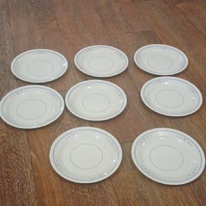 Corelle White Needlepoint Dessert Plate Dish- Set of 8
